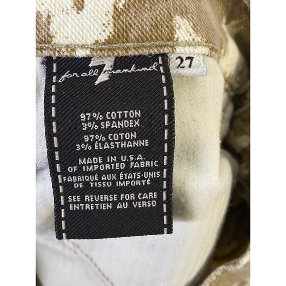 7 For All Mankind Womens The Cropped Skinny Jeans Brown Ikat Print Size‎ 27 - Picture 4 of 7